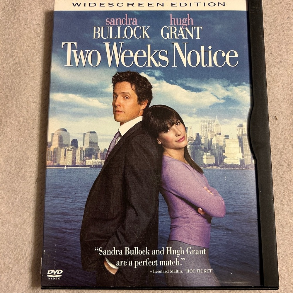 Two Weeks Notice DVD 2002 Widescreen Sandra Bullock Hugh Grant Romantic Comedy